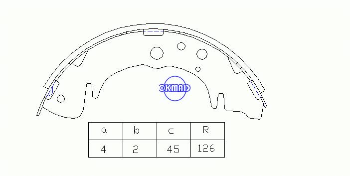 HYUNDAI SANTA FE I (SM) Mâchoires de frein à tambour FMSI : 1526-S765 1526-S787 OEM : 58305-26A10 MK11179 GS8441, OK-BS360
